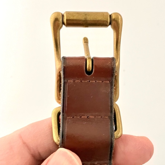 Polo by Ralph Lauren Dark Brown Belt with solid brass buckle & hardware - Picture 9 of 17